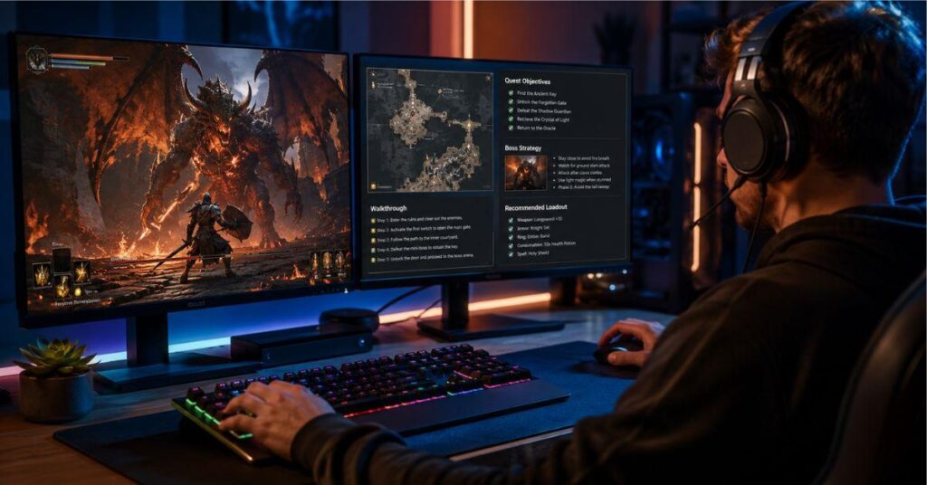 Review scoring breakdown chart showing gameplay, graphics, story, and value ratings on ThinkOfGames.com