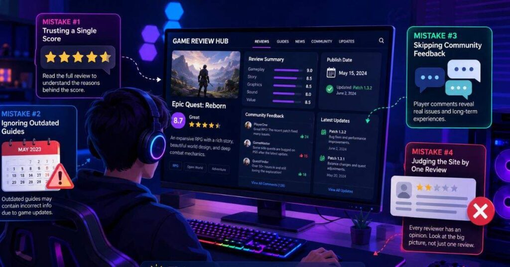 Community and critic score comparison table used in ThinkOfGames.com game reviews and player feedback